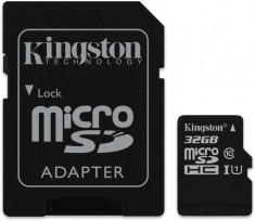 Card de memorie cu adaptor Kingston Canvas Select microSDHC 32GB Class 10 UHS-I (80/10) foto