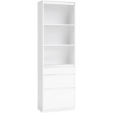 VASAGLE Biblioteca cu 3 sertare si polite reglabile, colectia Kailyn, PAL laminat 15 mm, 57x30x180 cm, alb Household NewTrend