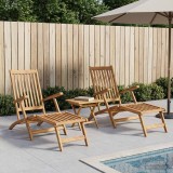 Scaun pliabil cu masa 2 pcs natural Lemn solid de tec