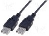 Cablu din ambele par&amp;#355;i, USB A mufa, USB 2.0, lungime 1.8m, negru, ASSMANN - AK-300100-018-S