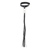 Bijoux Maze-Choker cu Franjuri Negru-Poliuretan