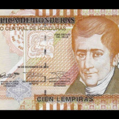 HONDURAS █ bancnota █ 100 Lempiras █ 2016 █ P-102c █ UNC █ necirculata