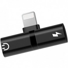 Mini Adaptor Lightning Splitter Dual Port Pentru Casti Si Incarcare iPhone foto