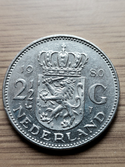 Moneda Olanda 2 1/2 Gulden anul 1980