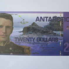 Antarctica 20 Dollars 2008 polymer UNC,bancnota din imagini