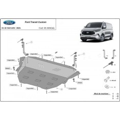 Scut motor metalic galvanizat Ford Transit Custom Tractiune Fata 2023-prezent