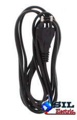 Cablu alimentare cu fisa EU 2x0.75mmp 3m negru Well foto