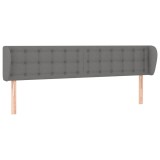 Cumpara ieftin Tablie de pat cu aripioare gri inchis 203x16x78/88 cm textil