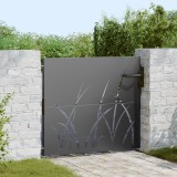 vidaXL Poartă de grădină Negru 105 x 100 cm Oțel vopsit &icirc;n pulbere