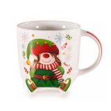 Cana Craciun Elf portelan multicolor 9x9.5 cm, 350 ml