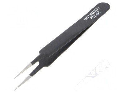 Pensetă ESD, 113mm, v&amp;acirc;rf ascuțit foto