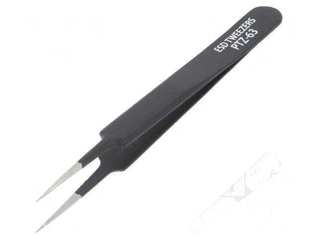 Pensetă ESD, 113mm, v&acirc;rf ascuțit