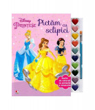 Disney. Prințese. Pictam cu sclipici. Carte de colorat cu pensula și acuarele - Paperback brosat - Disney - Litera mică