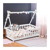 Pat casuta U-Grow, 147.5x75cm, Alb