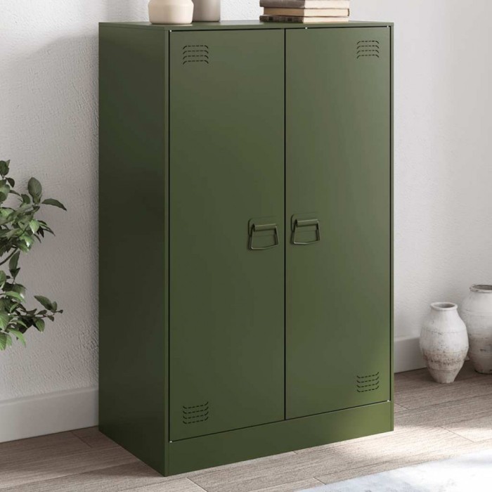 vidaXL Comodă verde măslină 67x39x107 cm oțel 841665