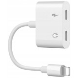 Adaptor Telefon Co2, Cablu Conector 2X Pentru Iphone, Căști + &Icirc;ncărcare, Alb