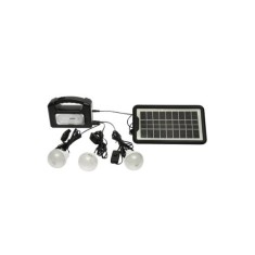 Kit iluminat portabil LED cu 3 becuri/proiector, panou solar si baterie 6V, 4.5 Ah pentru pescuit camping GD-7COB Cod: DISLK19 Automotive TrustedCars foto