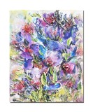 Cumpara ieftin Tablou impasto irisi stilizati pictat manual, 50x40cm acril pe panza in relief efect 3D, Kenny Varniote