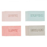 Radiere Rectangulare, Set 4 Bucăți, Multicolor, Inscripționate &quot;Shine&quot;, &quot;Inspire&quot;, &quot;Love&quot;, &quot;Dream&quot;, Oem