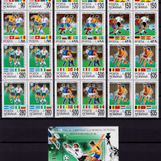 RO 1994 ,LP 1344+1345 ,"C.M Fotbal S.U.A." . serie bloc de 4 + colita 290 ,MNH