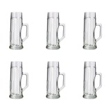 Halbă de bere, pahare de bere, căni de bere set 6, premium, cu nervuri - 0,3 litri