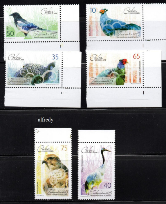 CUBA 2013, Fauna, Pasari, serie neuzata, MNH