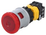 Comutator de siguranţă IDEC 30mm Poz.i 2 NC x3 roşie LED 24V