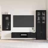 Cumpara ieftin Set comoda TV FLORIN 3 buc. 150 x 39 x 30 cm Negru