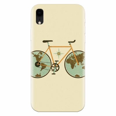 Husa silicon pentru Apple Iphone XR, Retro Bicycle Illustration foto