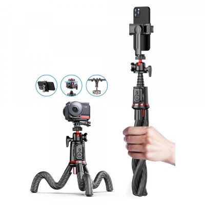 Selfie Stick Bluetooth Techsuit C03, Universal, Negru foto