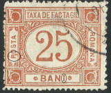 EROARE TAXA DE FACTAGIU 25 BANI CARAMIZIU 1908, Stampilat