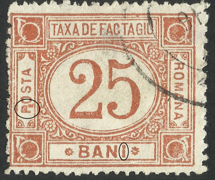 EROARE TAXA DE FACTAGIU 25 BANI CARAMIZIU 1908