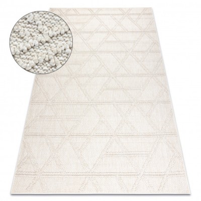 Covor JERSEY 19241 cremă - Romburi, geometric structurale, bucla BOHO, 240x330 cm foto