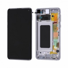 Display LCD cu Touchscreen cu Rama Samsung G973 Galaxy S10 Alb Original