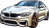 Cumpara ieftin WHITE BMW M4 CAR STICKER