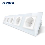 Cumpara ieftin Priza cvintupla Livolo cu rama din sticla SmartElectro IntelligentHouse