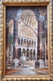 Wladimir K. PETROFF (1880-1935)-Interiorul catedralei Hagia Sophia din Constantinopol (1929), pictură p&acirc;nză licitată ALIS