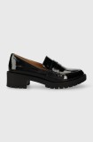 Bianco mocasini BIAPEARL femei, culoarea negru, cu toc plat, 11250013
