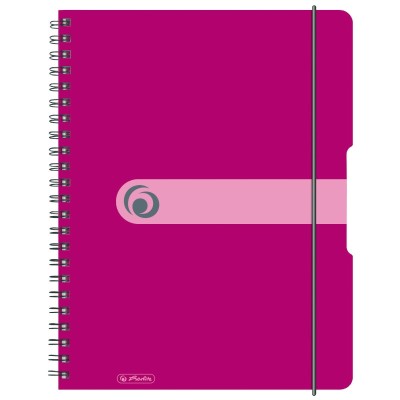 Caiet a4 80f spirala elastic perforat eotg coperta pp fucsia opac foto