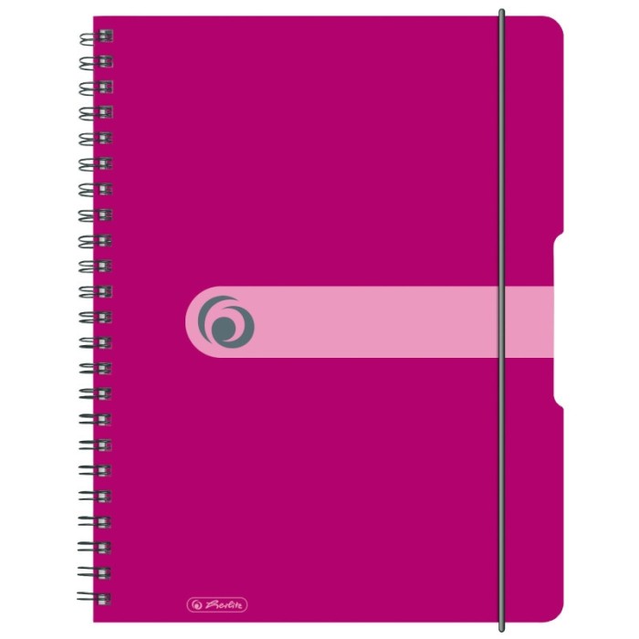 Caiet a4 80f spirala elastic perforat eotg coperta pp fucsia opac