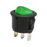 Interupator basculant 1 circuit 3 pini 6A 250V ON-OFF verde cu retinere