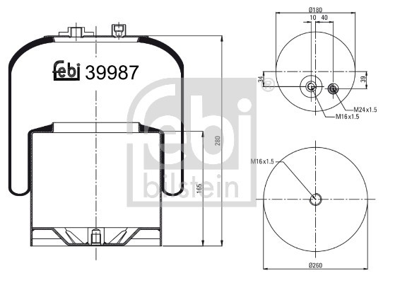 FEBI BILSTEIN 39987 Burduf, suspensie pneumatica