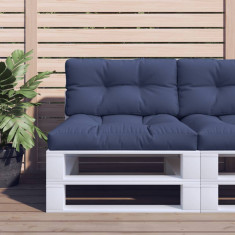 vidaXL Set pernă de paleți, bleumarin, 70x40x12 cm, material textil 378104