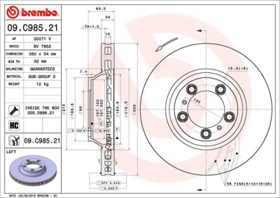 BREMBO 09.C985.21 PRIME LINE - UV Coatedisc frana foto