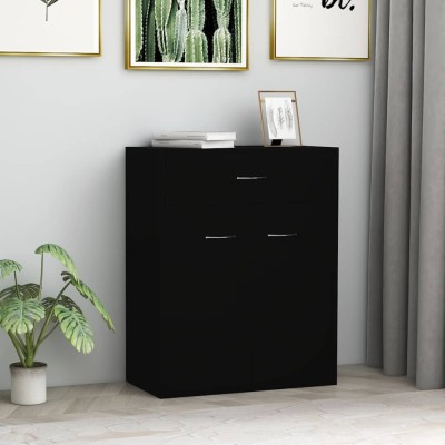 vidaXL Dulap, negru, 60x30x75 cm, lemn prelucrat 800712 foto