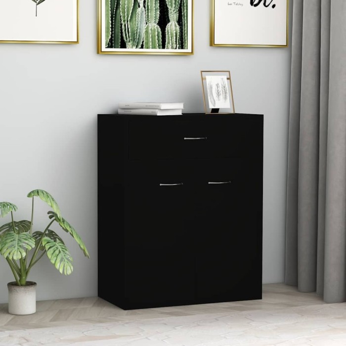 vidaXL Dulap, negru, 60x30x75 cm, lemn prelucrat 800712