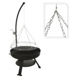 ProGarden Bol de foc cu gratar barbecue &quot;VAGGAN&quot; 60 cm GartenMobel Dekor, vidaXL