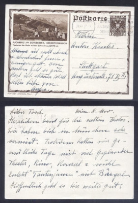 Austria 1935 Postal History Rare Old postcard Postal stationery Stuttgart DB.030 foto