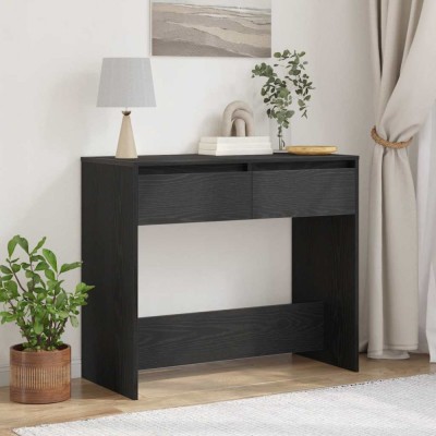 Gossi consola stejar negru 89x41x76,5 cm lemn prelucrat foto