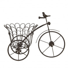 Suport ghiveci flori metal maro model bicicleta 44 cm x 24 cm x 32 cm Elegant DecoLux foto